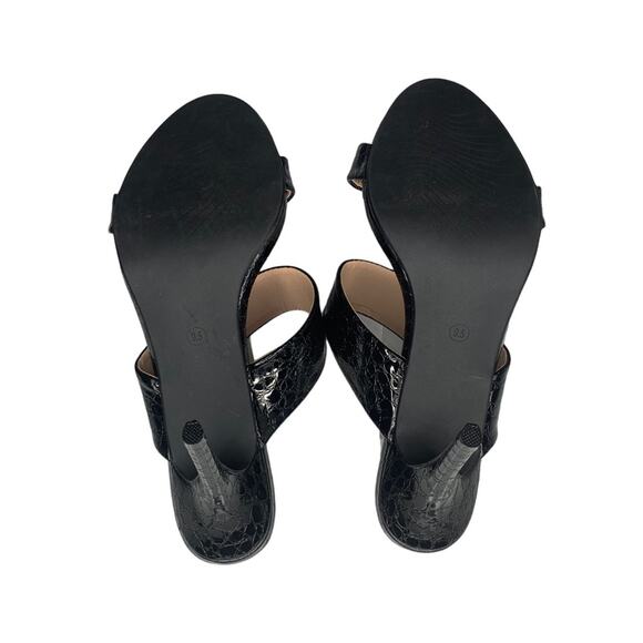 Allegra K NWT High Heels Black Faux Croc Patent Leather Size 9.5 - Picture 6 of 12